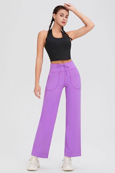 Basic Bae Full Size Drawstring High Waist Pants with Pockets for a perfect OOTD – dress to impress outfits from Amexza