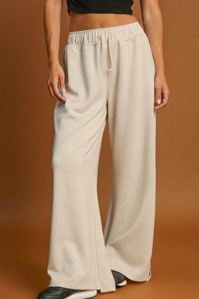 Drawstring Wide Leg Pants Beige for a perfect OOTD – dress to impress outfits from Amexza