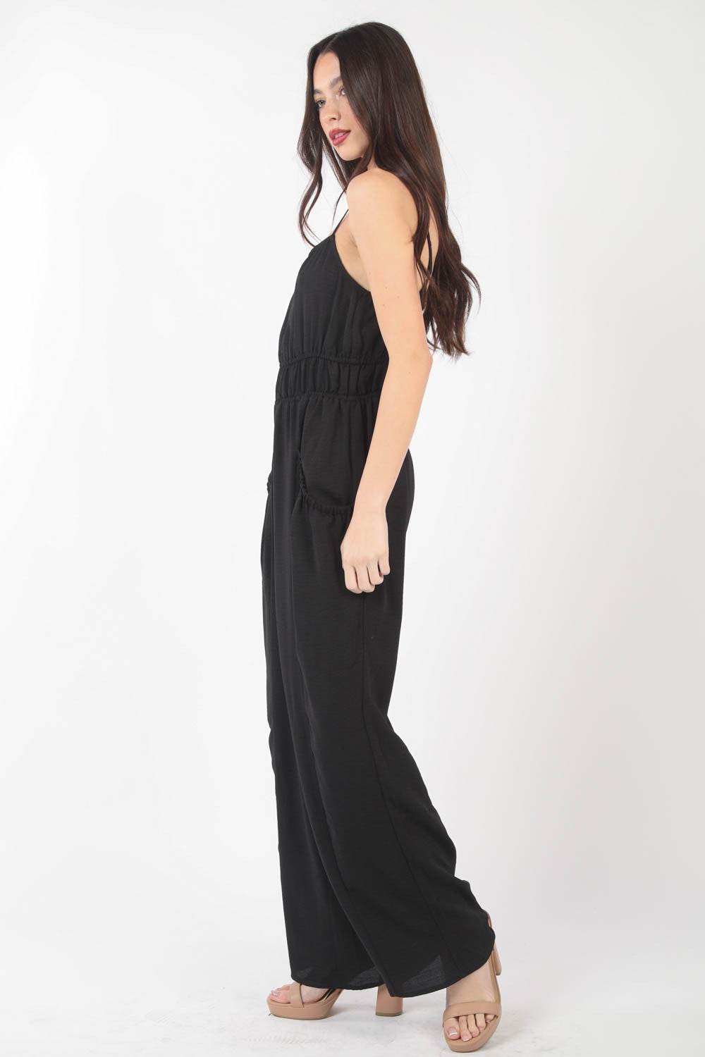 VERY J Pintuck Detail Woven Sleeveless Jumpsuit for a perfect OOTD – dress to impress outfits from Amexza