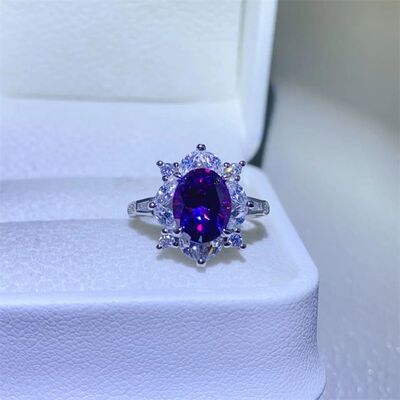 2 Carat Moissanite 925 Sterling Silver Ring Deep Purple for a perfect OOTD – dress to impress outfits from Amexza