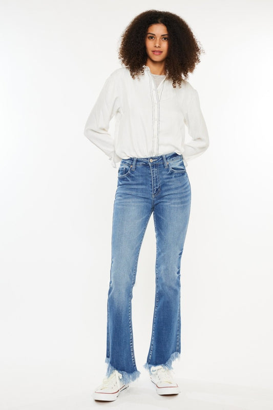 Kancan High Rise Frayed Hem Jeans - Medium