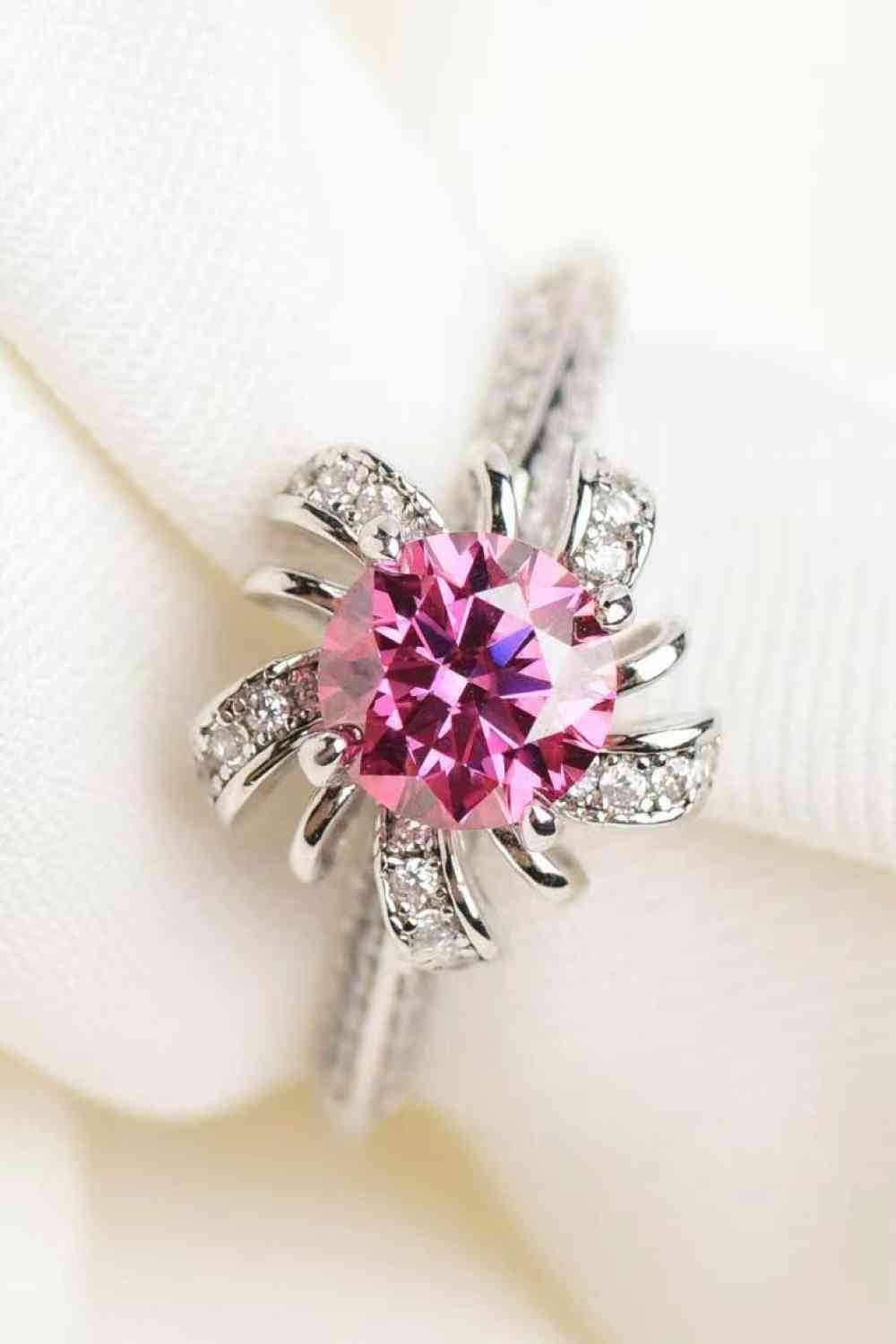 1 Carat Moissanite Flower-Shaped Ring for a perfect OOTD – dress to impress outfits from Amexza