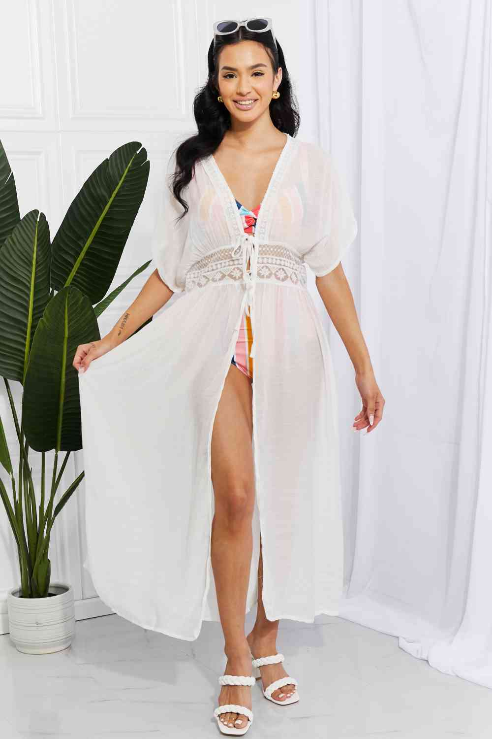 Marina West Swim Sun Goddess Tied Maxi Cover-Up White One Size for a perfect OOTD – dress to impress outfits from Amexza