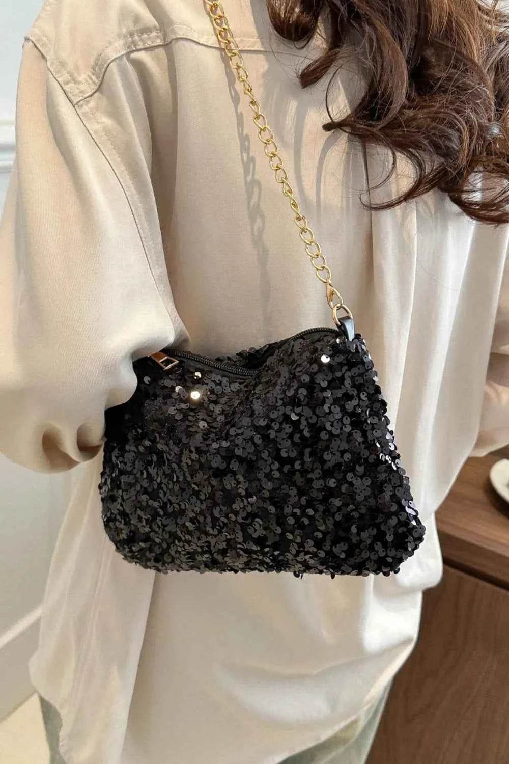 Sequin Removable Strap Shoulder Bag for a perfect OOTD – dress to impress outfits from Amexza