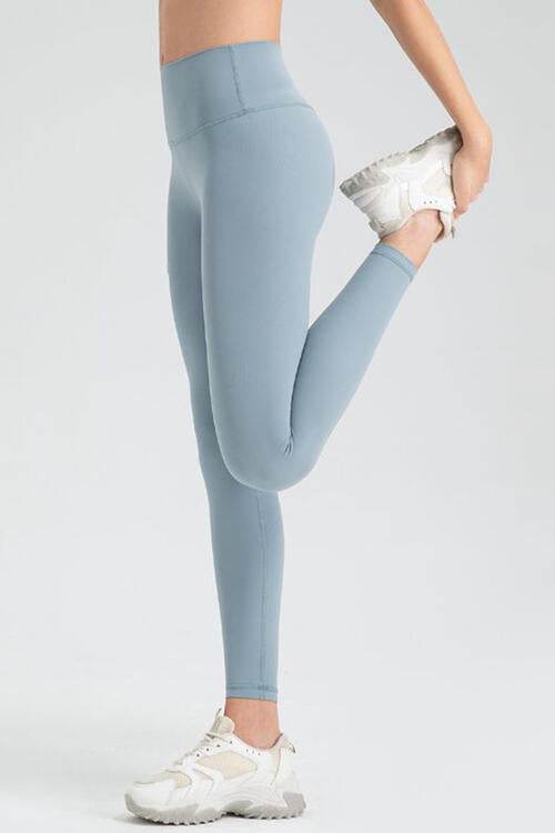 Wide Waistband Sport Leggings - Amexza