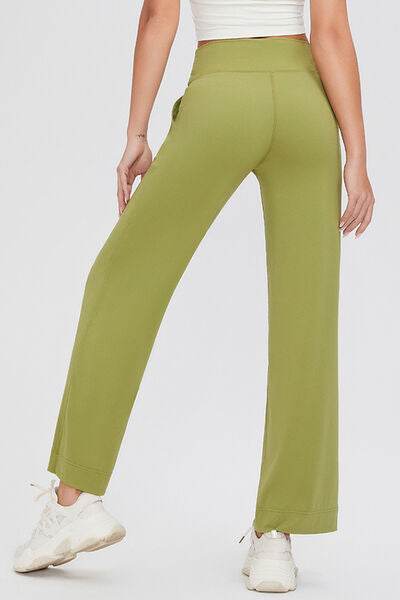 Basic Bae Full Size Drawstring High Waist Pants with Pockets Yellow-Green for a perfect OOTD – dress to impress outfits from Amexza