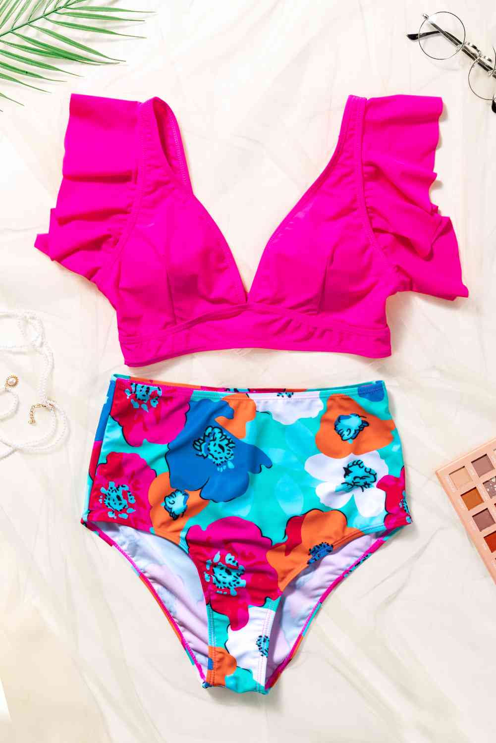 Cropped Swim Top and Floral Bottoms Set for a perfect OOTD – dress to impress outfits from Amexza