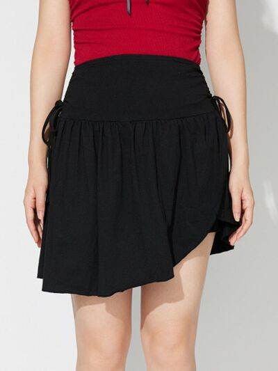 Side Tie Asymmetric Hem Mini Skirt for a perfect OOTD – dress to impress outfits from Amexza