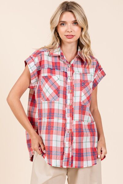 Mittoshop Mineral Wash Plaid Button Down Shirt for a perfect OOTD – dress to impress outfits from Amexza