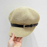 Straw Woven Buckle Hat Beige One Size for a perfect OOTD – dress to impress outfits from Amexza