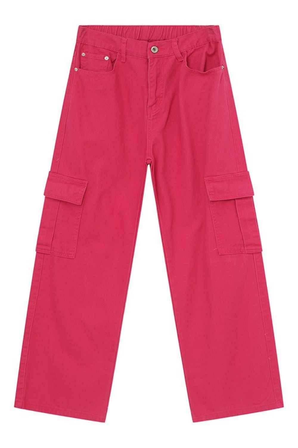 Hight Rise Wide Leg Cargo Pants Hot Pink for a perfect OOTD – dress to impress outfits from Amexza