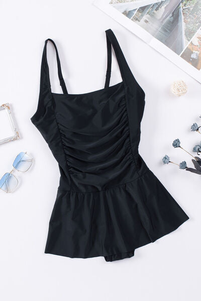 Ruched Square Neck Sleeveless One-Piece Swimwear for a perfect OOTD – dress to impress outfits from Amexza