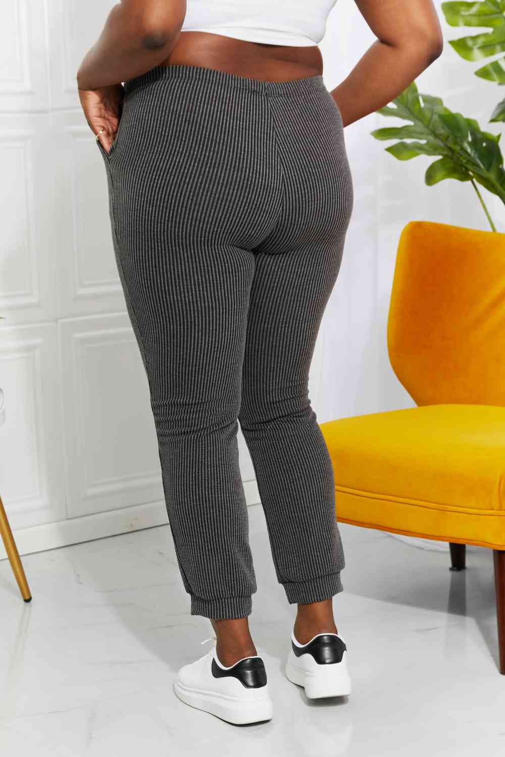 Blumin Apparel Full Size Easy Living Ribbed Joggers for a perfect OOTD – dress to impress outfits from Amexza