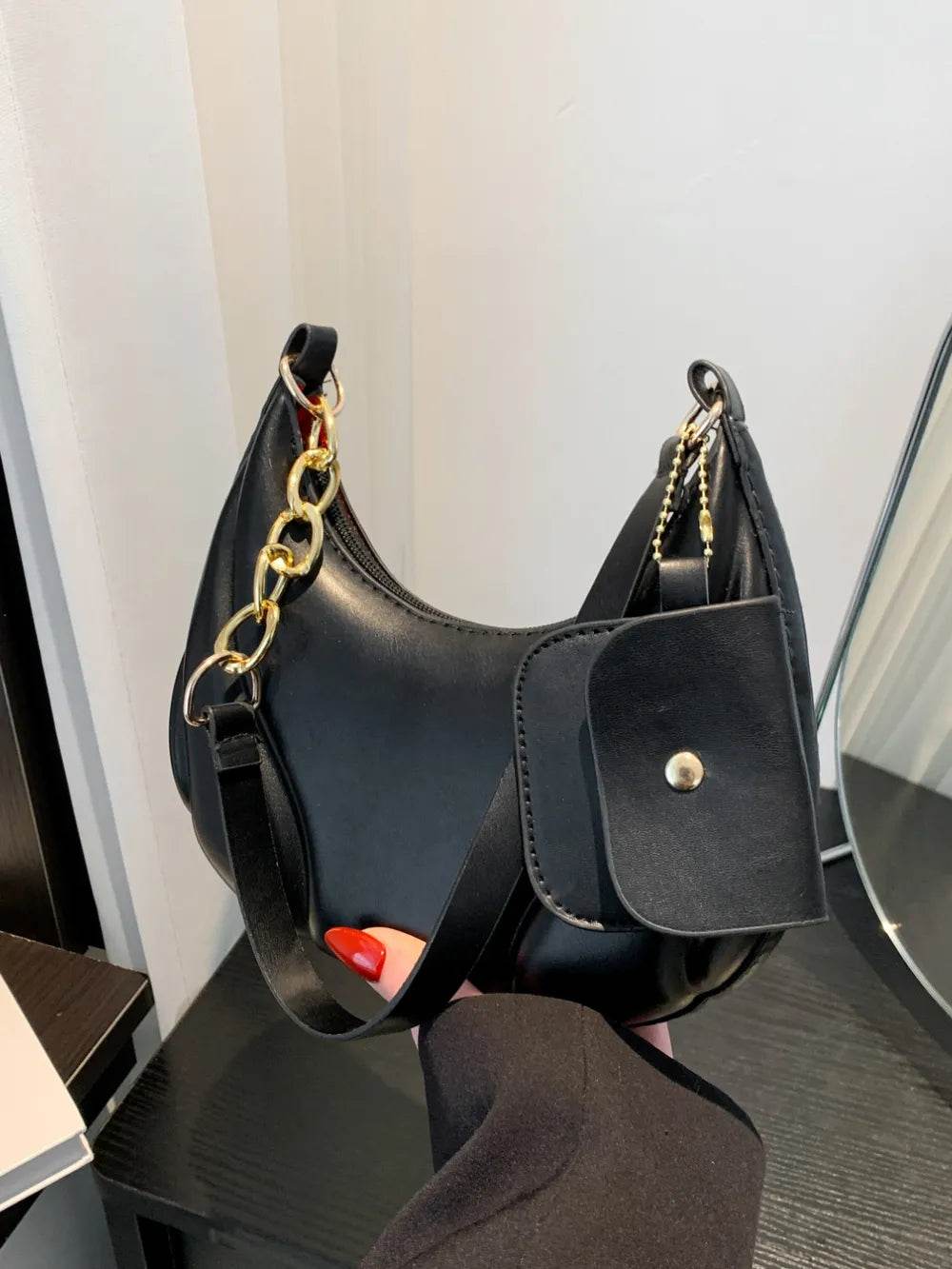 PU Leather Shoulder Bag with EarPods Bag for a perfect OOTD – dress to impress outfits from Amexza