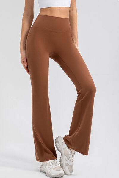 High Waist Straight Active Pants - Amexza