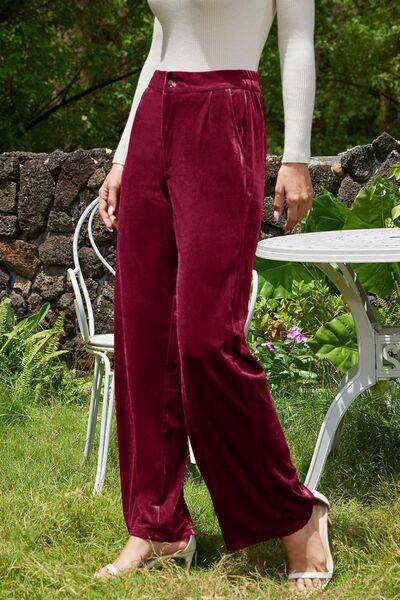 Velvet Wide Leg Pants with Pockets for a perfect OOTD – dress to impress outfits from Amexza