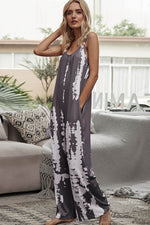 Shiny Tie-Dye Spaghetti Strap Jumpsuit with Pockets for a perfect OOTD – dress to impress outfits from Amexza