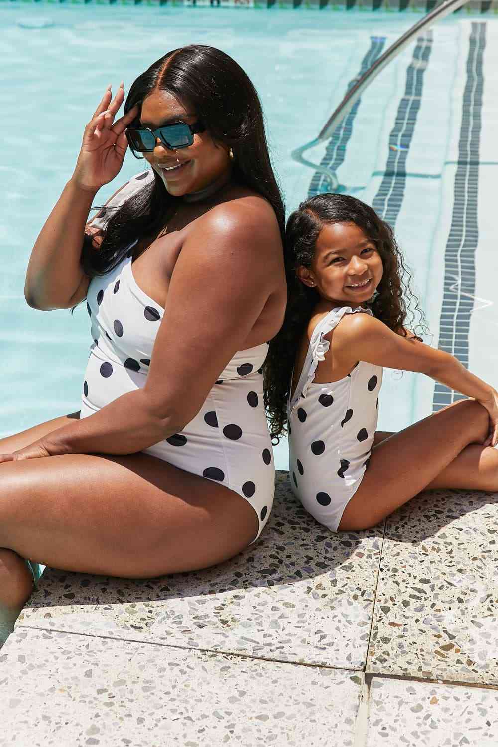 Marina West Swim Deep End One-Shoulder One-Piece Swimsuit Cream Black Dot for a perfect OOTD – dress to impress outfits from Amexza