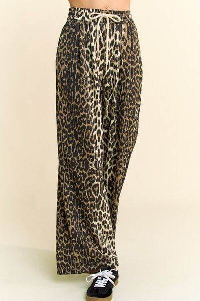 Davi & Dani Leopard Wide Leg Pants Leopard for a perfect OOTD – dress to impress outfits from Amexza