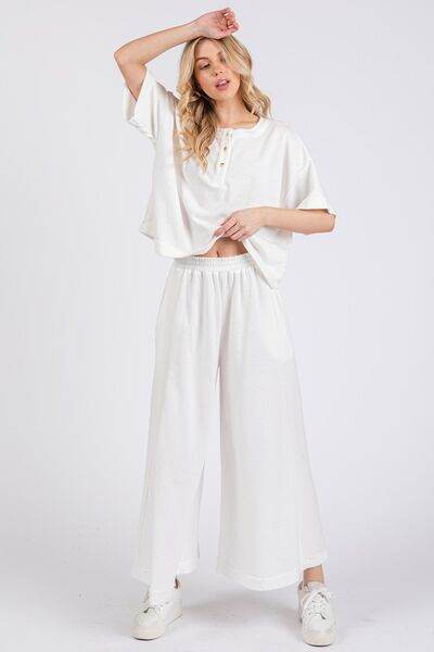 Ces Femme Half Button Half Sleeve Top and Pants Set for a perfect OOTD – dress to impress outfits from Amexza