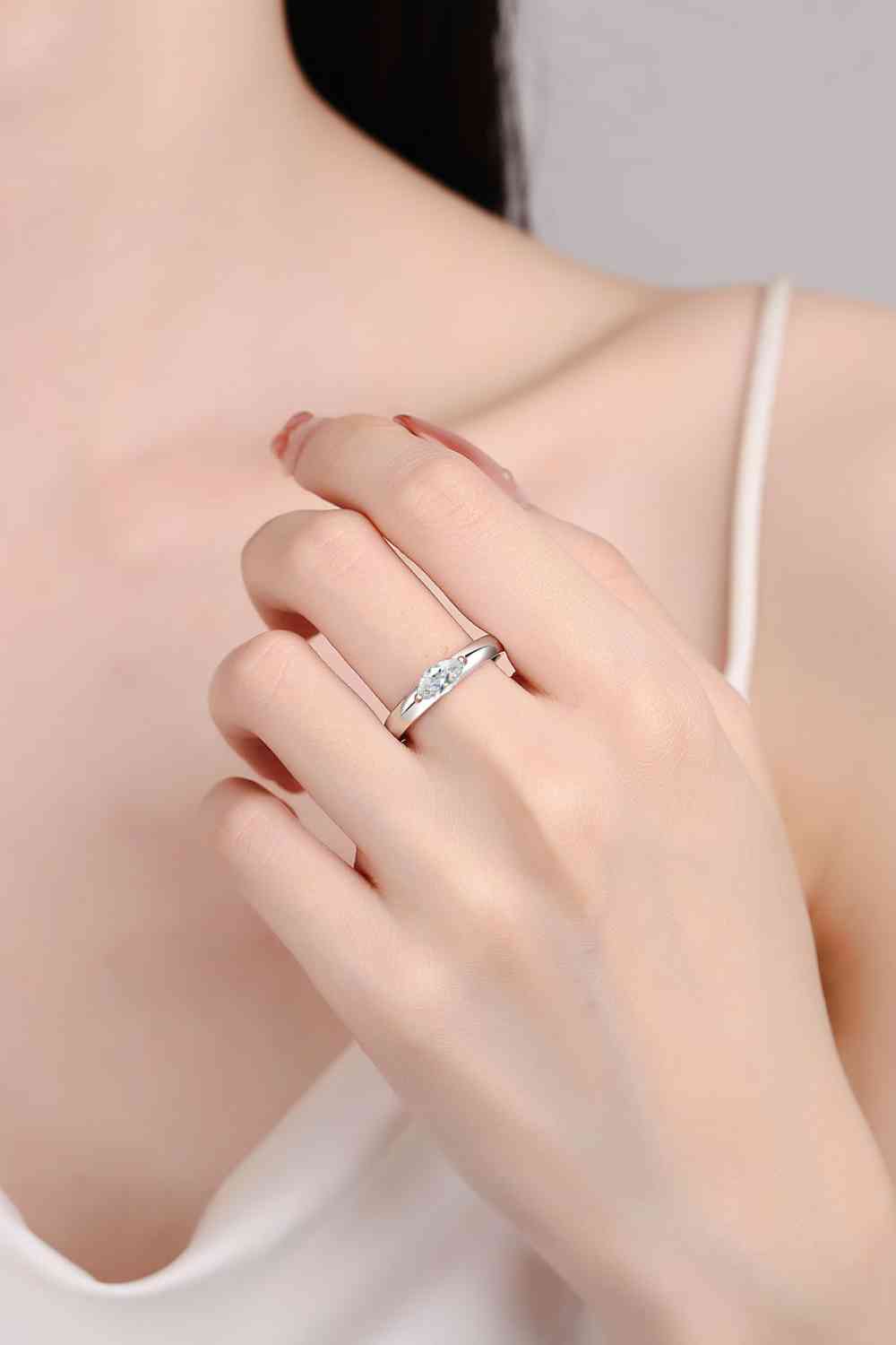 Moissanite Rhodium-Plated Ring for a perfect OOTD – dress to impress outfits from Amexza