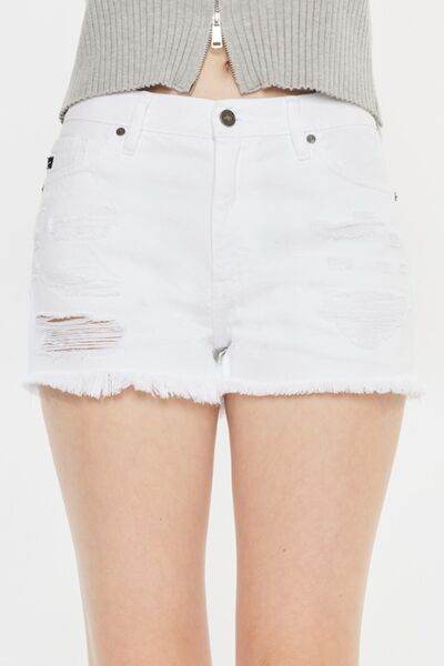 Kancan Raw Hem Distressed Denim Shorts for a perfect OOTD – dress to impress outfits from Amexza