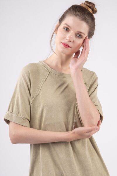 VERY J Washed Round Neck Mini Tee Dress for a perfect OOTD – dress to impress outfits from Amexza