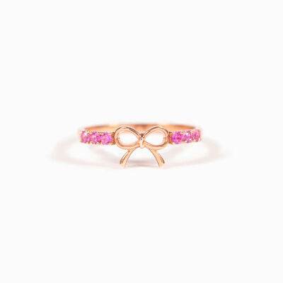 925 Sterling Silver Bow Ring Rose Gold for a perfect OOTD – dress to impress outfits from Amexza