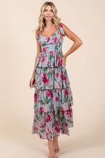 Mittoshop Layered Floral Sweetheart Neck Maxi Dress for a perfect OOTD – dress to impress outfits from Amexza