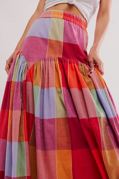 Color Block Elastic Waist Maxi Skirt for a perfect OOTD – dress to impress outfits from Amexza