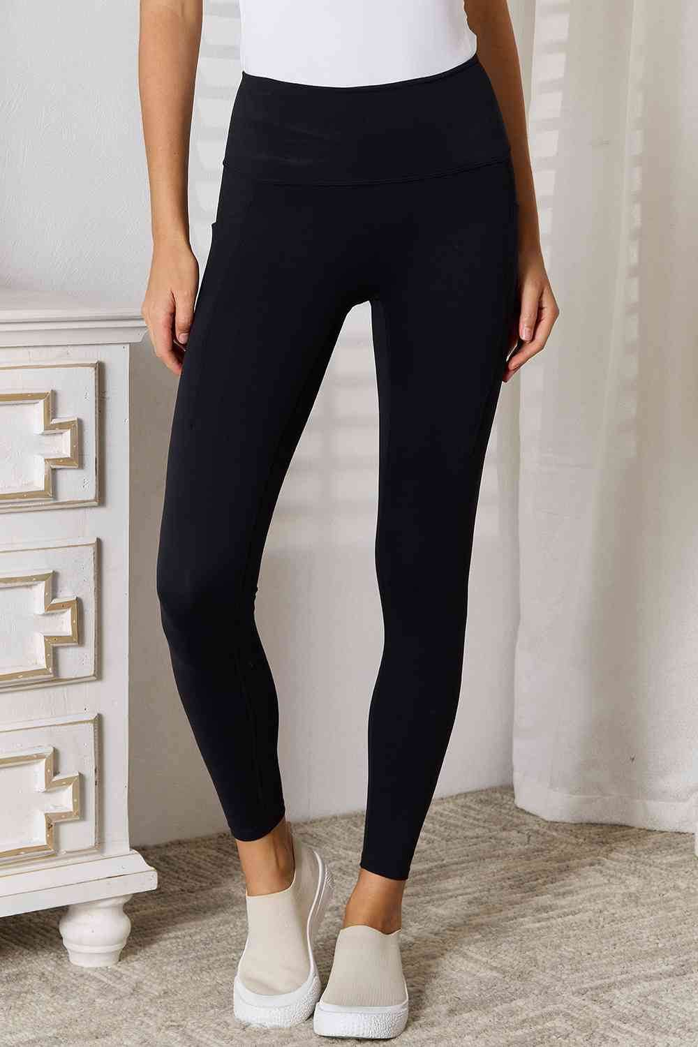 Basic Bae Wide Waistband Sports Leggings - Amexza