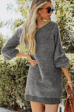 Boat Neck Long Sleeve Sweater Dress for a perfect OOTD – dress to impress outfits from Amexza