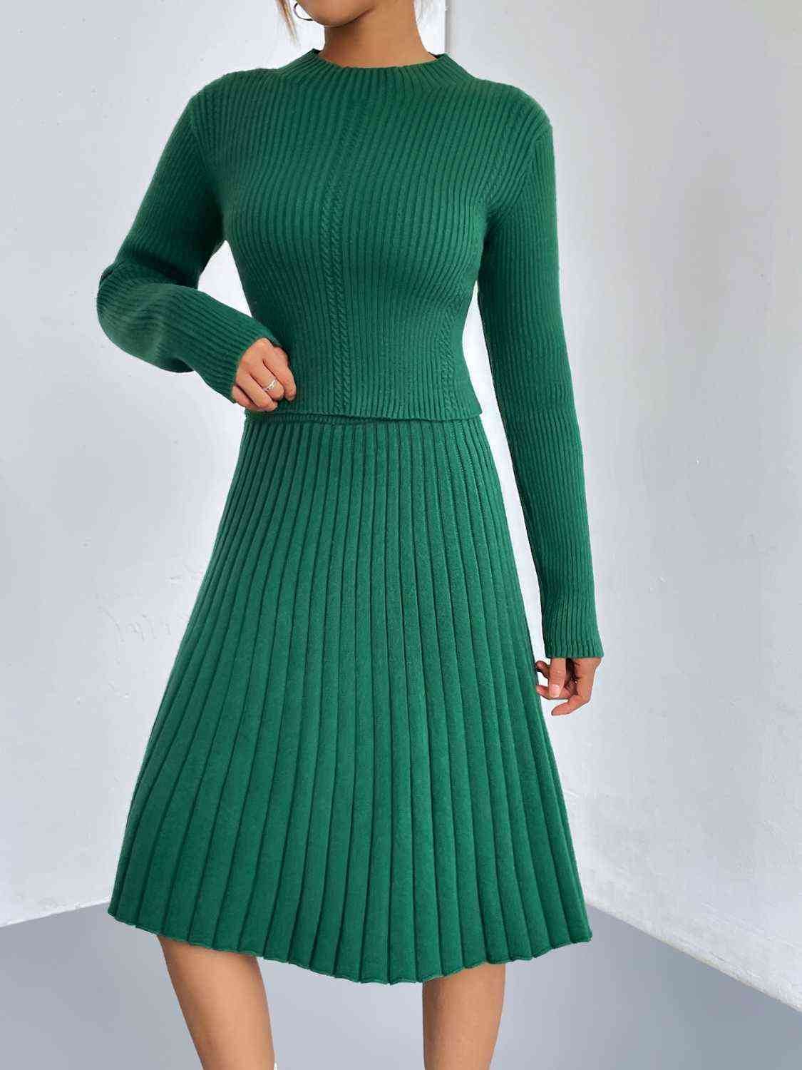 Rib-Knit Sweater and Skirt Set for a perfect OOTD – dress to impress outfits from Amexza