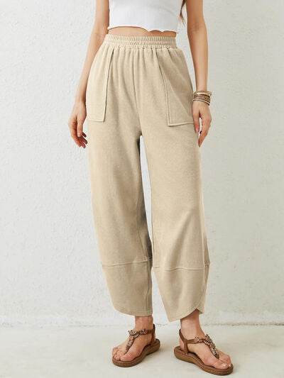 Lovelet Elastic Waist Wide Leg Pants for a perfect OOTD – dress to impress outfits from Amexza