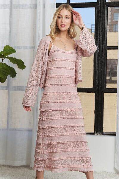 ADORA Lace Scoop Neck Midi Cami Dress for a perfect OOTD – dress to impress outfits from Amexza