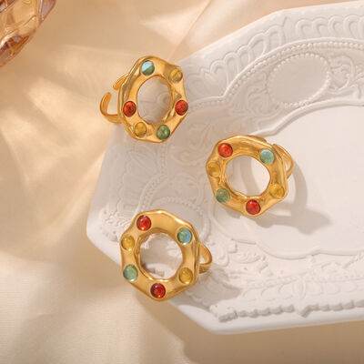 Titanium Steel Glass Bead Ring for a perfect OOTD – dress to impress outfits from Amexza