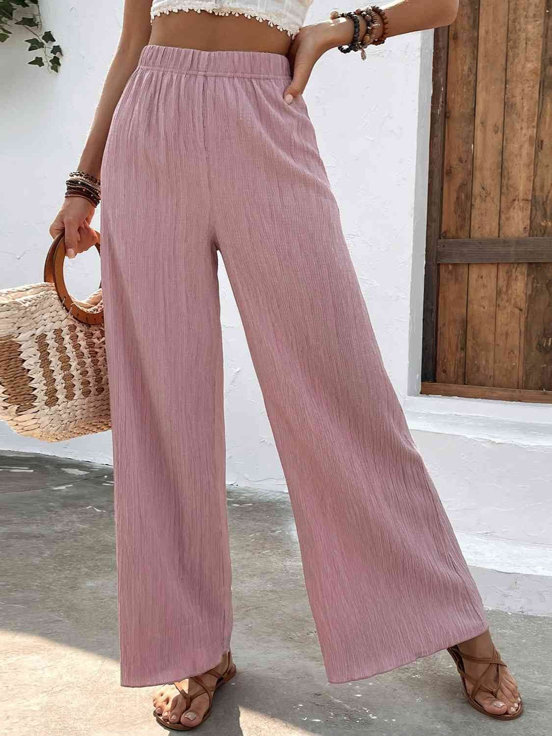 Full Size High Waist Wide Leg Pants for a perfect OOTD – dress to impress outfits from Amexza