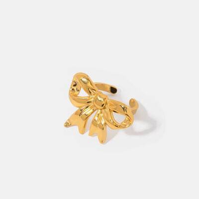 18K Gold-Plated Stainless Steel Bow Ring Gold 7 for a perfect OOTD – dress to impress outfits from Amexza