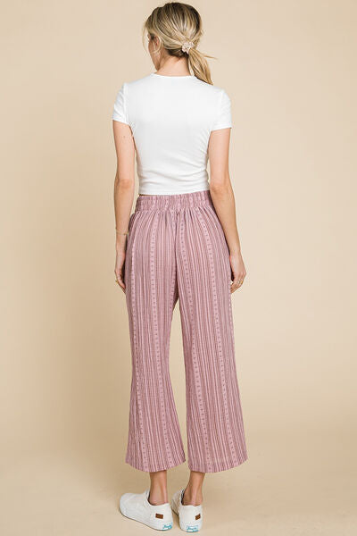 Cotton Bleu by Nu Lab Striped Elastic Waist Wide Leg Pants for a perfect OOTD – dress to impress outfits from Amexza