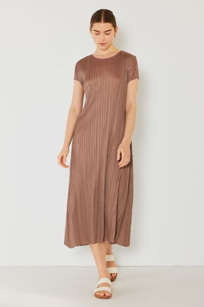 Marina West Swim Pleated Cap Sleeve A-Line Dress for a perfect OOTD – dress to impress outfits from Amexza