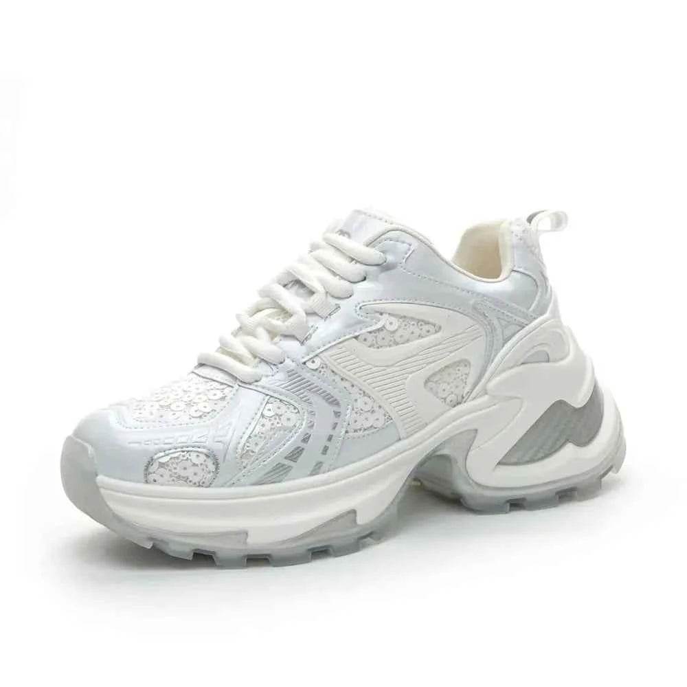 Lace Up Sequined Detail Platform Sneakers for a perfect OOTD – dress to impress outfits from Amexza