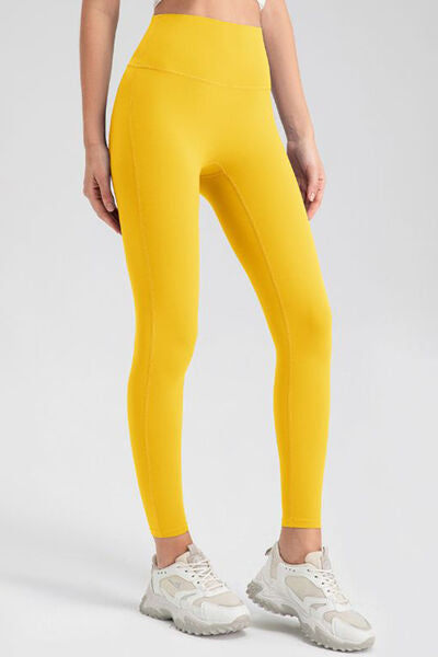 High Waist Skinny Active Pants Yellow for a perfect OOTD – dress to impress outfits from Amexza