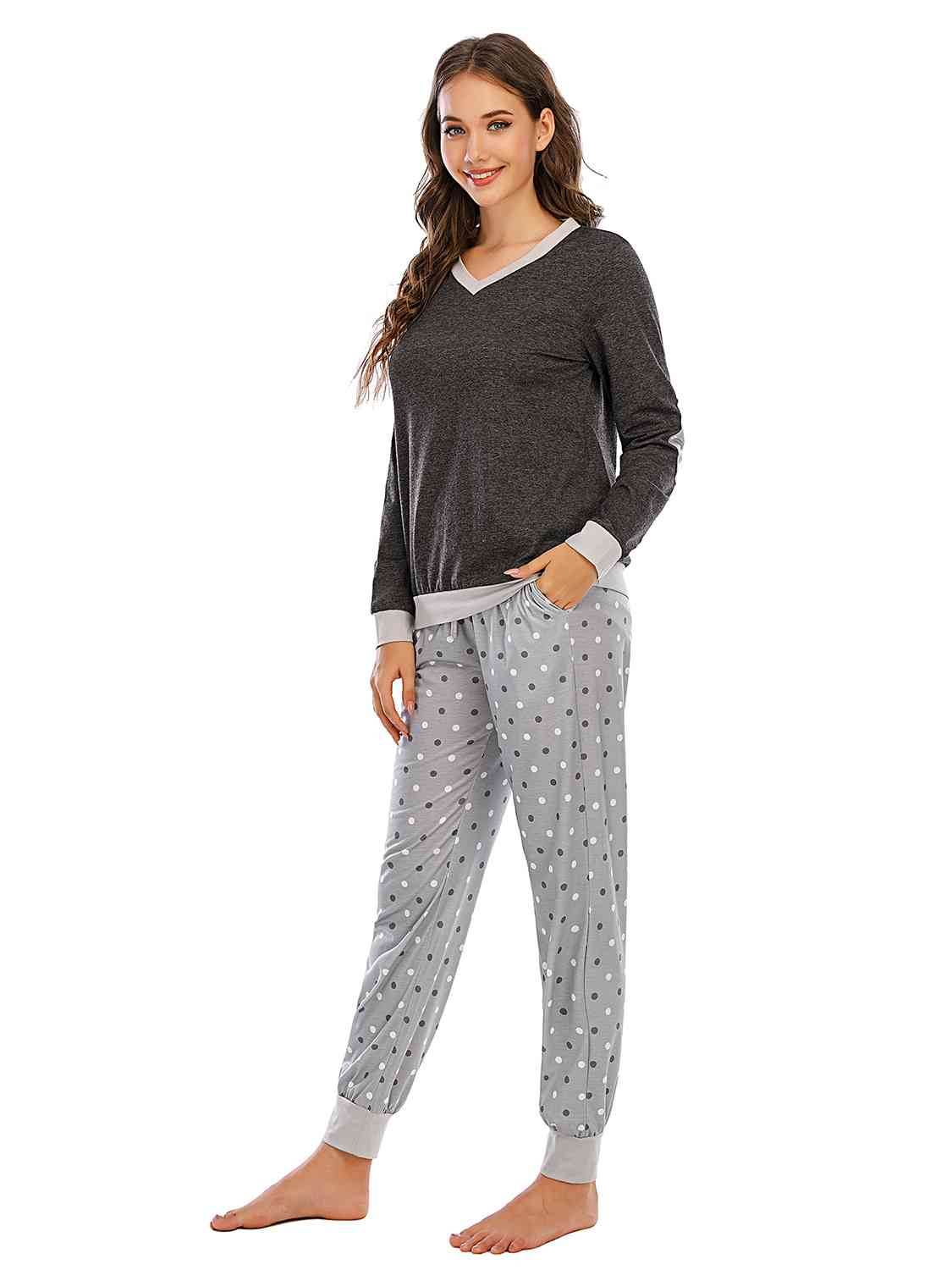 Long Sleeve Top and Polka Dot Pants Set for a perfect OOTD – dress to impress outfits from Amexza