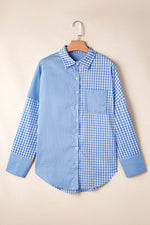 Plaid Button Up Long Sleeve Shirt - Amexza