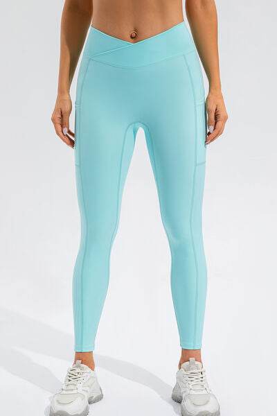 High Waist Active Leggings with Pockets - Amexza