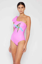 Marina West Swim Vacay Mode One Shoulder Swimsuit in Carnation Pink for a perfect OOTD – dress to impress outfits from Amexza