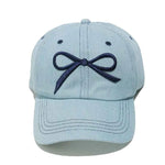 Bow Embroidered Denim Baseball Cap Light Blue One Size for a perfect OOTD – dress to impress outfits from Amexza