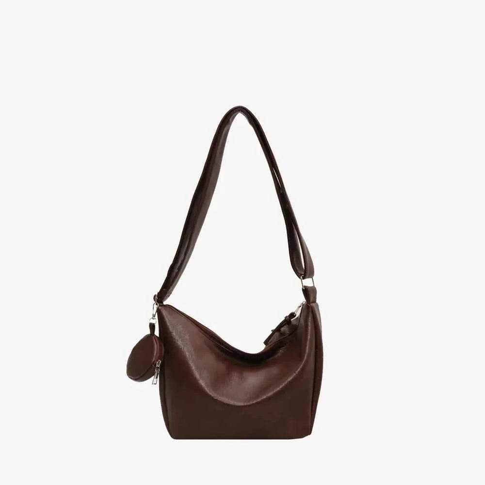 PU Leather Crossbody Bag with Small Purse Chocolate One Size for a perfect OOTD – dress to impress outfits from Amexza