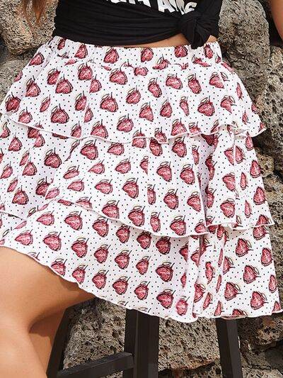 Perfee Layered Printed Mini Skirt for a perfect OOTD – dress to impress outfits from Amexza