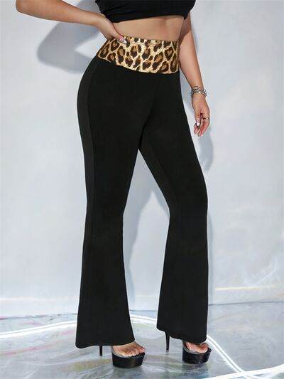 Leopard High Waist Flare Pants for a perfect OOTD – dress to impress outfits from Amexza